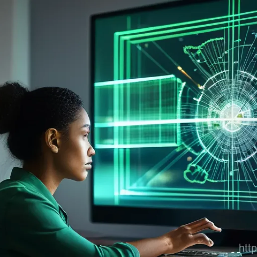 포트 스캐너 소프트웨어 비교 - A focused individual, diverse and aged in their late 20s to early 30s, is seated at a modern desk in...