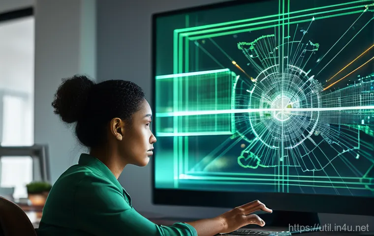 포트 스캐너 소프트웨어 비교 - A focused individual, diverse and aged in their late 20s to early 30s, is seated at a modern desk in...