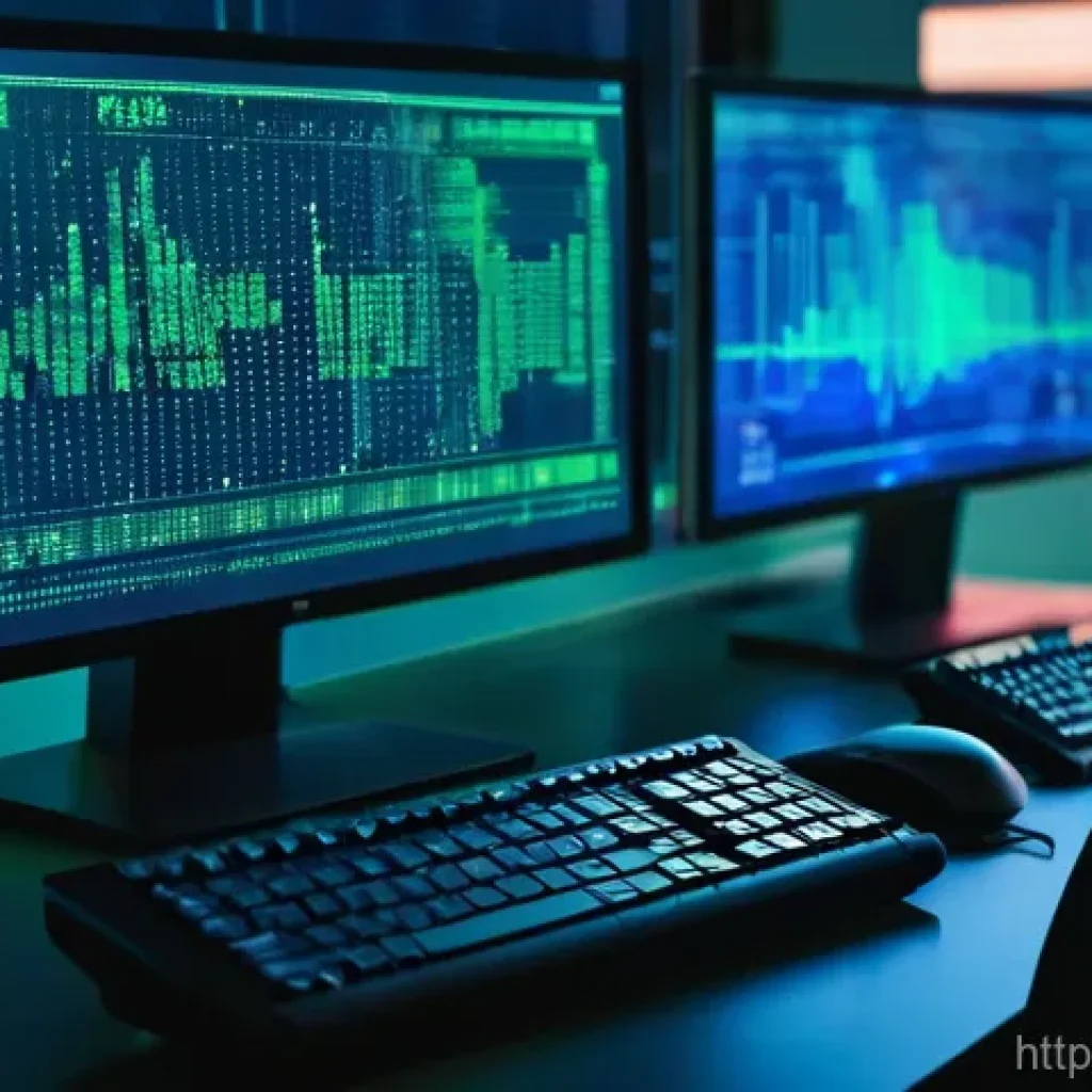 암호화 파일 보안 프로그램 비교 - **AI-Driven Ransomware's Digital Grip** A high-tech office desk at dusk, illuminated by the glow...