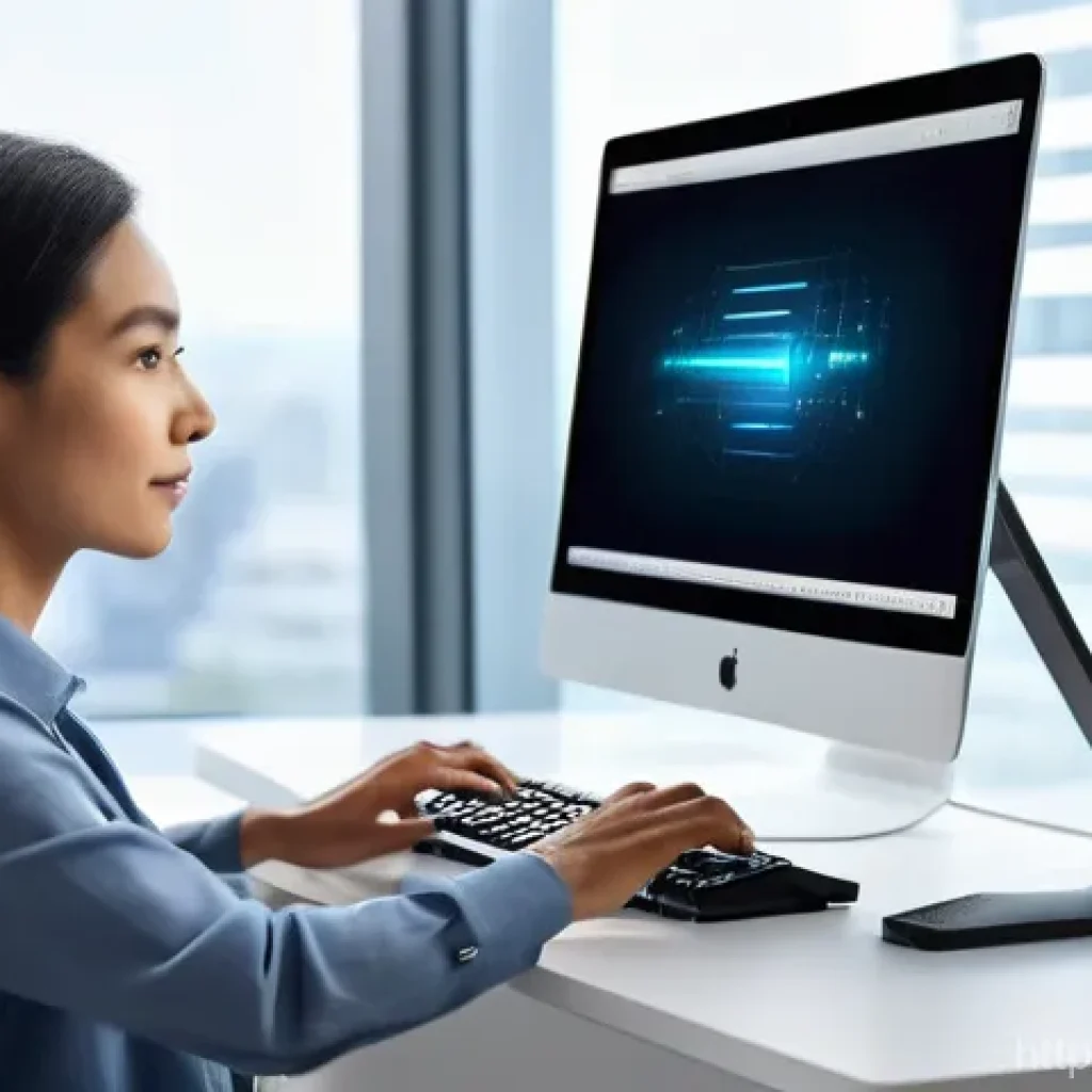 키보드 매핑 유틸리티 추천 - **Prompt:** A young, focused professional (gender-neutral, wearing casual smart attire) sits comfort...