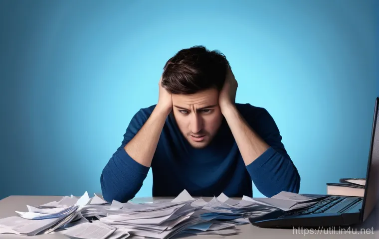 최고의 데이터 복구 프로그램 - **Image Prompt 1: The Frustration of Data Loss** A close-up shot of a person, late 20s to early ...