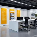 컴퓨터 파일 검색 유틸리티 추천 - 1s." The scene is brightly lit, emphasizing her positive expression and the crisp, efficient display...